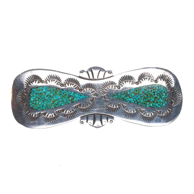 Tommy Singer Navajo Sterling silver chip inlay bowtie/Butterfly pin/brooch