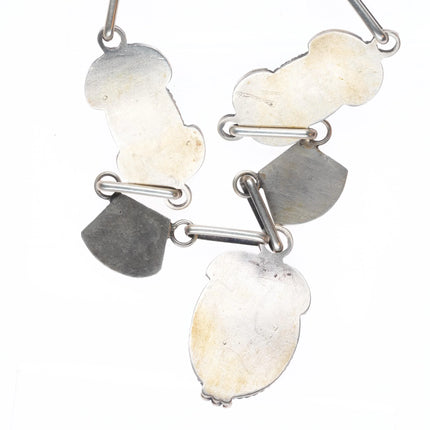 22" 40's-50's Navajo sterling silver high grade turquoise necklace nice stamping