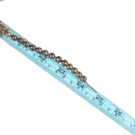 Vintage Navajo sterling silver squash blossom necklace with center turquoise