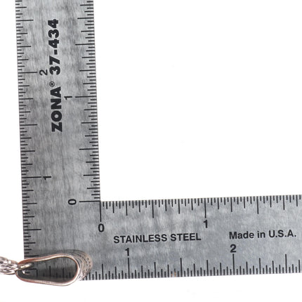 Jane McCrory southwestern sterling silver green turquoise hand stamped pendant