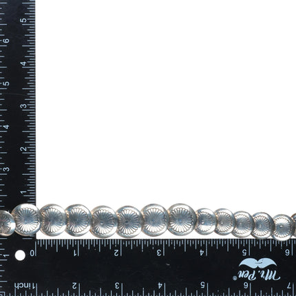 Vintage southwestern sterling silver pillow bead Native American necklace