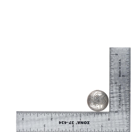 9 Vintage Southwestern sterling silver button covers Navajo basket patterns