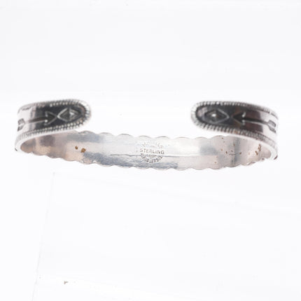 6.25" 30's-40's Maisels Navajo sterling silver snake eye turquoise cuff bracelet