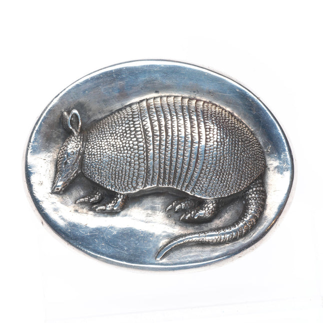 Retired James Avery Sterling silver Texas Armadillo belt buckle