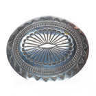 Henry Morgan Navajo deep stamped sterling silver concho style belt buckle