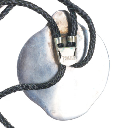 Huge Vintage c1970 Navajo sterling silver freeform bolo tie with nice turquoise