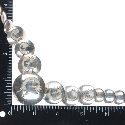 SVY Vintage southwestern sterling silver Kokopelli pillow bead necklace