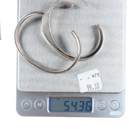 6.25"-6.5" Vintage Navajo sterling silver hand stamped stacker cuff bracelets