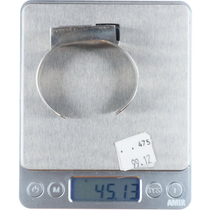 6.3" Danny Romero Yaqui - Smoky quartz, turquoise sterling silver cuff bracelet