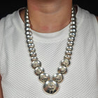 SVY Vintage southwestern sterling silver Kokopelli pillow bead necklace