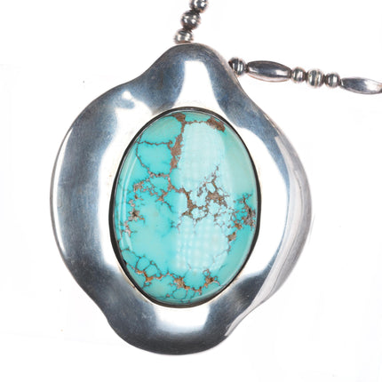 Large Vintage Navajo/southwestern modernist sterling silver pendant/necklace