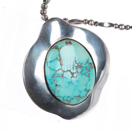 Large Vintage Navajo/southwestern modernist sterling silver pendant/necklace