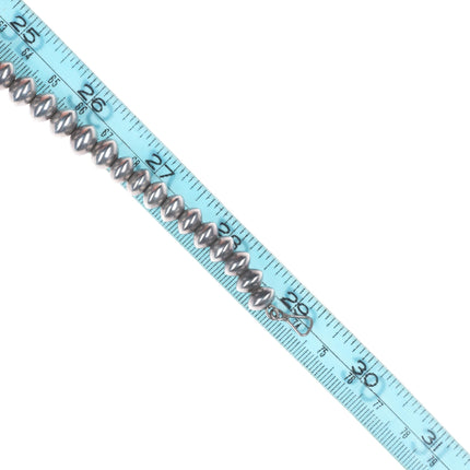 29.25" Handmade beads Navajo pearl beaded Necklace vintage sterling silver