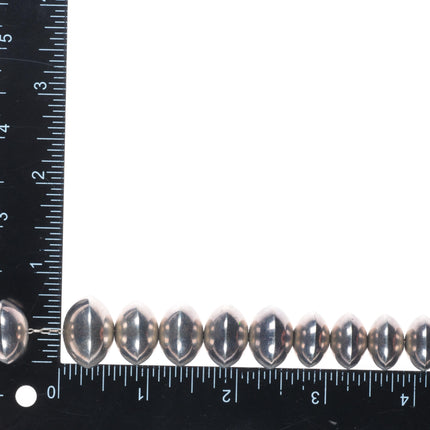 29.25" Handmade beads Navajo pearl beaded Necklace vintage sterling silver