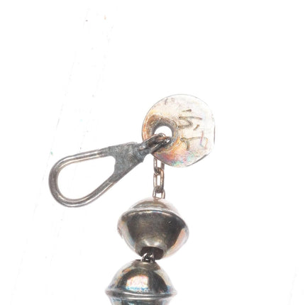 23.5" Leo Yazzie Handmade beads Navajo pearl Necklace vintage sterling silver