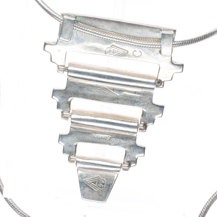 Supersmiths David Rosales Navajo sterling silver opal/black Jade slide pendant