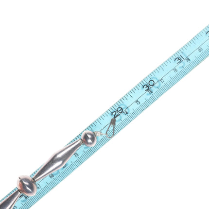 29" Heavy vintage Navajo sterling silver cone bead necklace