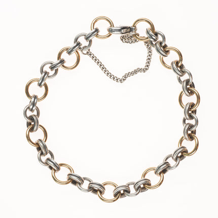 7" Retired James Avery 14k gold/ sterling silver two tone charm bracelet