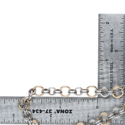 7" Retired James Avery 14k gold/ sterling silver two tone charm bracelet