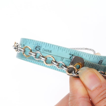 7" Retired James Avery 14k gold/ sterling silver two tone charm bracelet