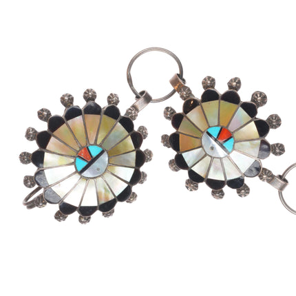 38" Abel Soseeah Zuni sterling silver, turquoise, coral, shell link concho belt