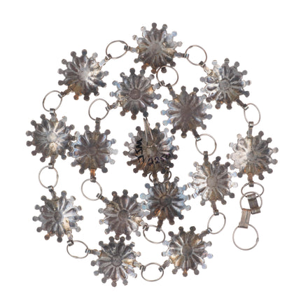 38" Abel Soseeah Zuni sterling silver, turquoise, coral, shell link concho belt