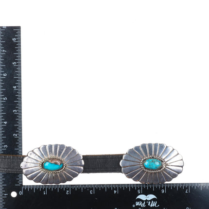 38" Vintage Navajo sterling silver turquoise concho belt