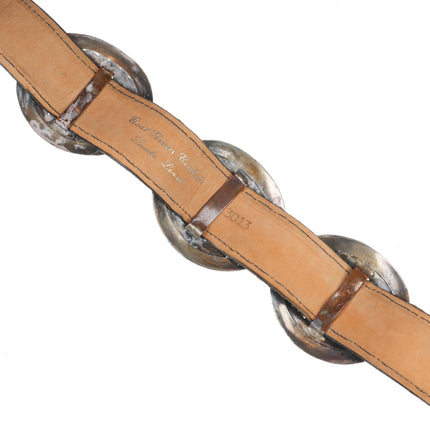 33" Vintage Navajo Modernist sterling silver turquoise cluster concho belt