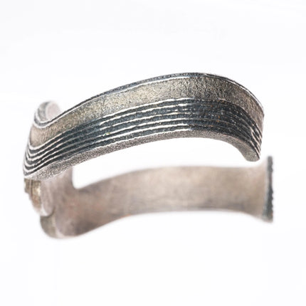 6.1" Ric Charlie Navajo Tufa Cast sterling silver sugilite Yei cuff bracelet
