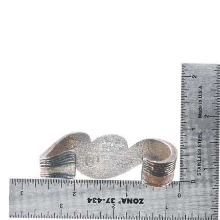 6.1" Ric Charlie Navajo Tufa Cast sterling silver sugilite Yei cuff bracelet