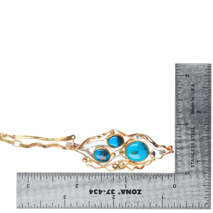 Sam Patania 18k gold, Platinum-high grade Bisbee turquoise necklace/earrings set