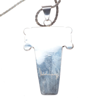 Michael Horse-Yaqui Sterling silver intarsia inlay Kachina pendant/necklace