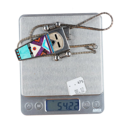 Michael Horse-Yaqui Sterling silver intarsia inlay Kachina pendant/necklace