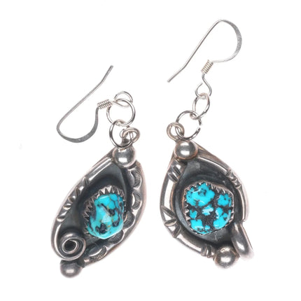 Jimmy Long Navajo turquoise vintage sterling silver squash blossom necklace