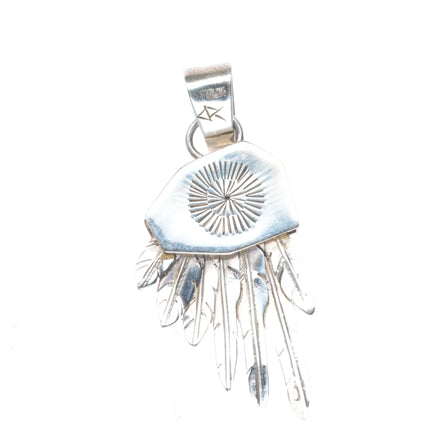 Danny Romero Yaqui high grade spiderweb Bisbee turquoise sterling silver pendant