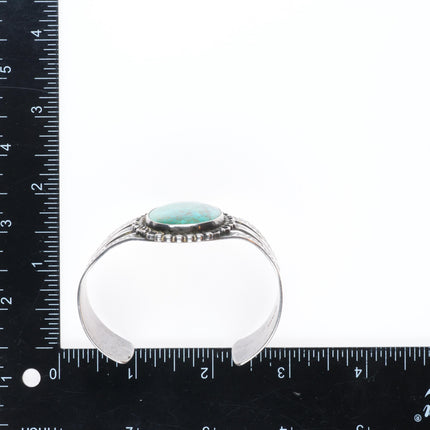 6.75" 1950's Vintage Maisels sterling silver Fred Harvey turquoise cuff bracelet