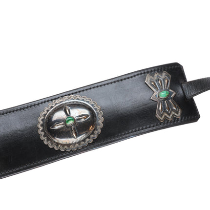 1940's Navajo turquoise/sterling silver butterfly concho belt mustache buckle