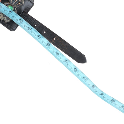 1940's Navajo turquoise/sterling silver butterfly concho belt mustache buckle