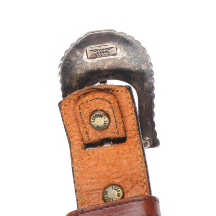 Allison Snowhawk Lee Navajo sterling silver 3/4" ranger belt buckle set on 30"