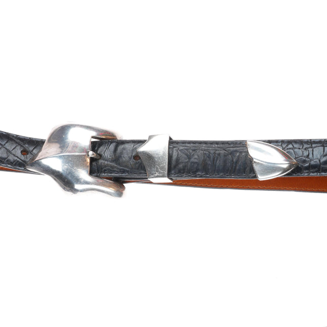 James Martin Southwestern modernist sterling silver 3/4" ranger belt buckle set