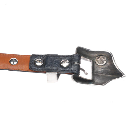 James Martin Southwestern modernist sterling silver 3/4" ranger belt buckle set