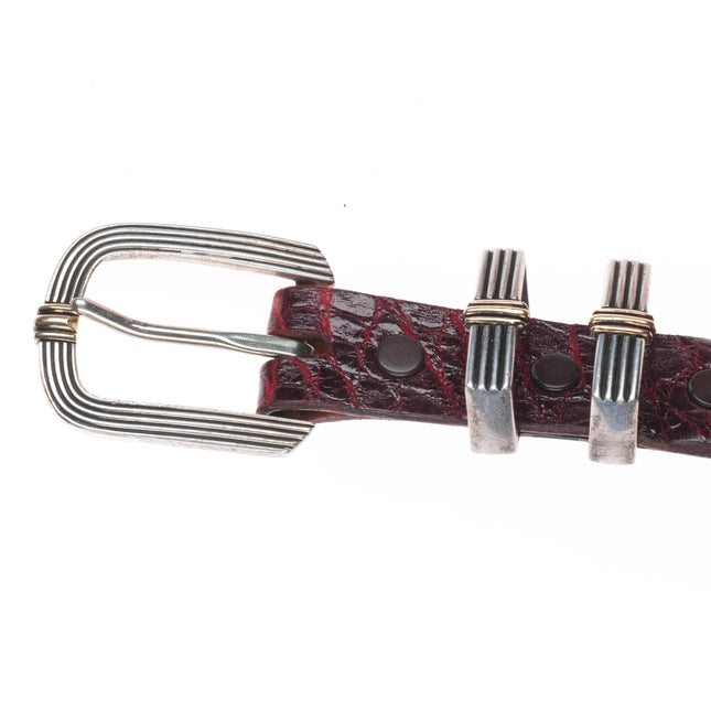 Douglas Magnus 14k gold on Sterling silver 3/4" ranger belt buckle set