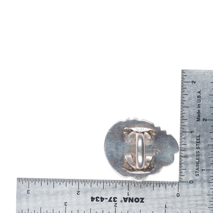 sz7.25 Vintage JD Navajo sterling silver large spiderweb turquoise ring