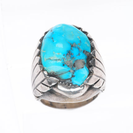sz11.75 Heavy Navajo sterling silver vintage turquoise men's ring