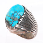 sz11.75 Heavy Navajo sterling silver vintage turquoise men's ring