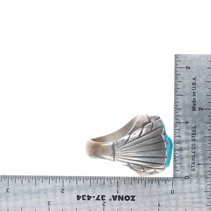 sz11.75 Heavy Navajo sterling silver vintage turquoise men's ring