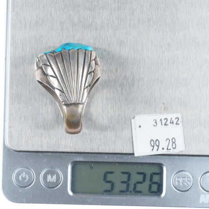 sz11.75 Heavy Navajo sterling silver vintage turquoise men's ring