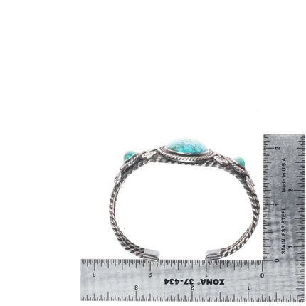 6.5" c1940 Nevada red spiderweb turquoise Navajo sterling silver cuff bracelet