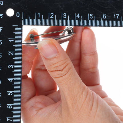 Native American Lone Mountain turquoise modernist sterling silver pendant/pin