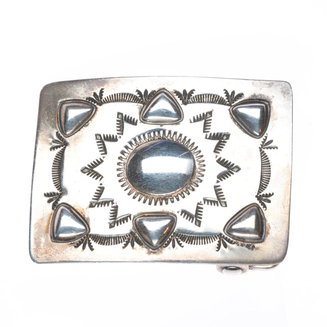 Vintage Small vintage Navajo sterling silver stamped belt buckle